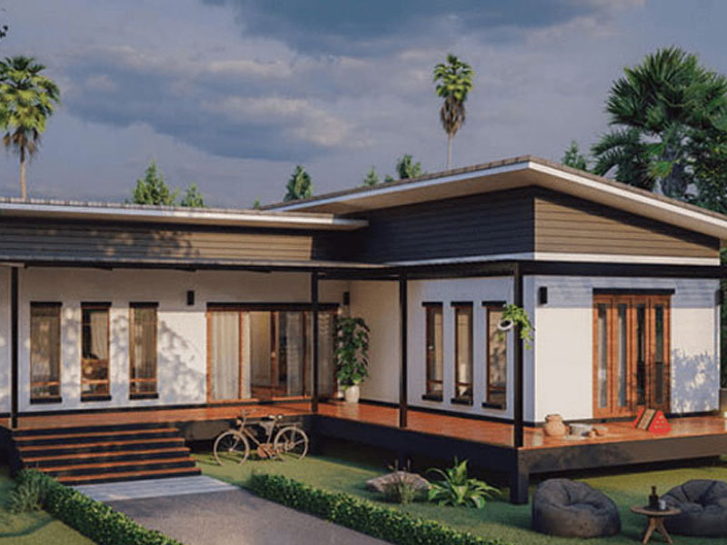 Mẫu nhà cấp 4 đẹp chữ L