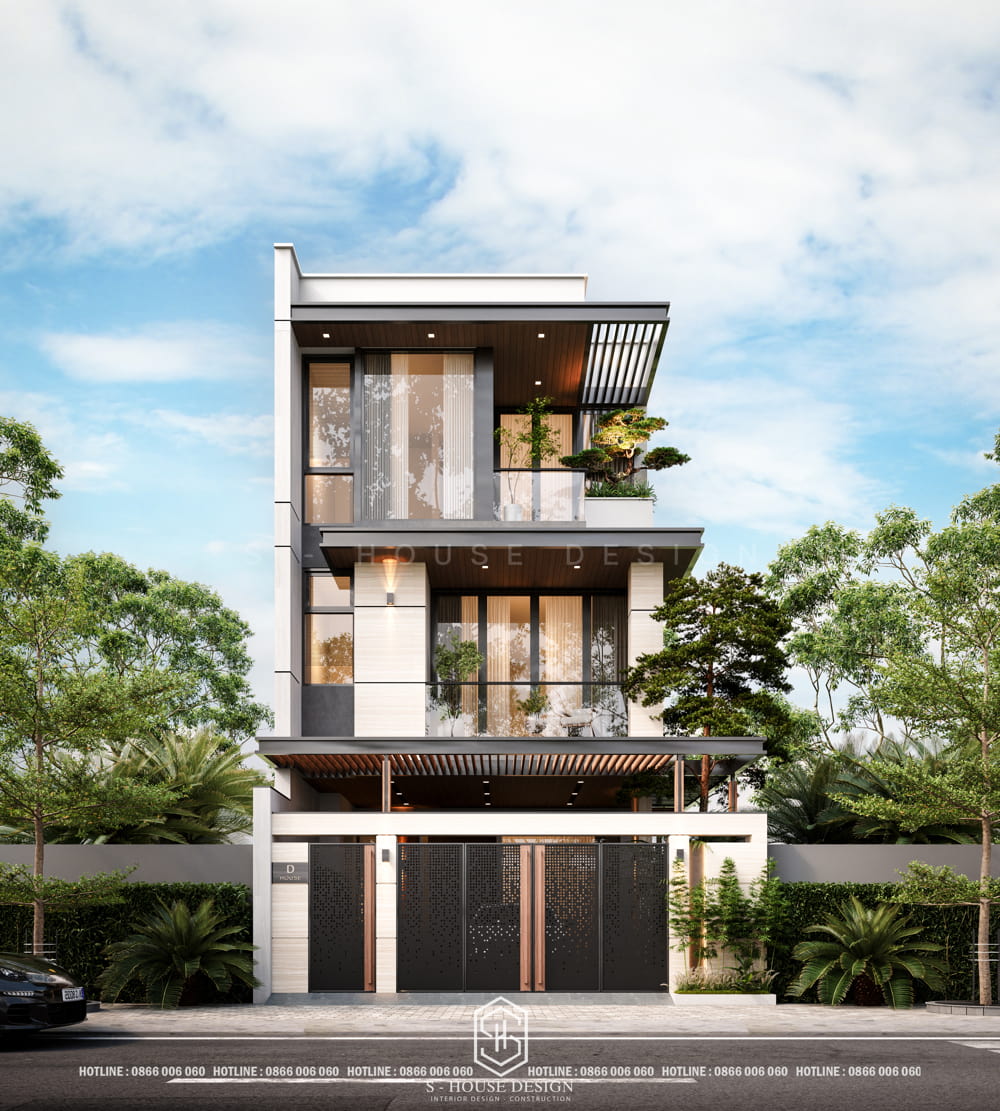 thiết kế nhà ở phố 3 tầng